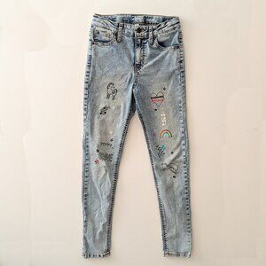 Cat & Jack Unicorn Doodle Jegging GUC Girls size 12